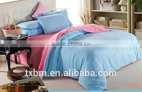Polyester Sanding Fabric Solid Color Bedding Set photo-5