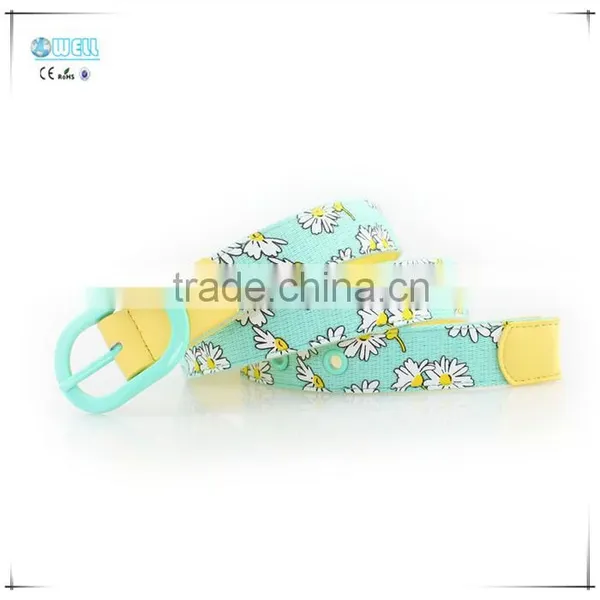 Kids Fabric Belts Solid Woven Cotton Belt Woven Belt Colorful Belts Printing
