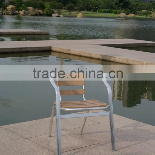 Stackable Aluminum Frame Wood Dining Chair (YC050) photo-2