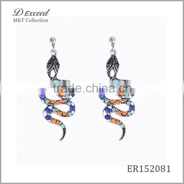 2016 Hot New Designs Vintage Jewellery Earrings Bohemian Style Snake Gold Plating Drop Earrings photo-2