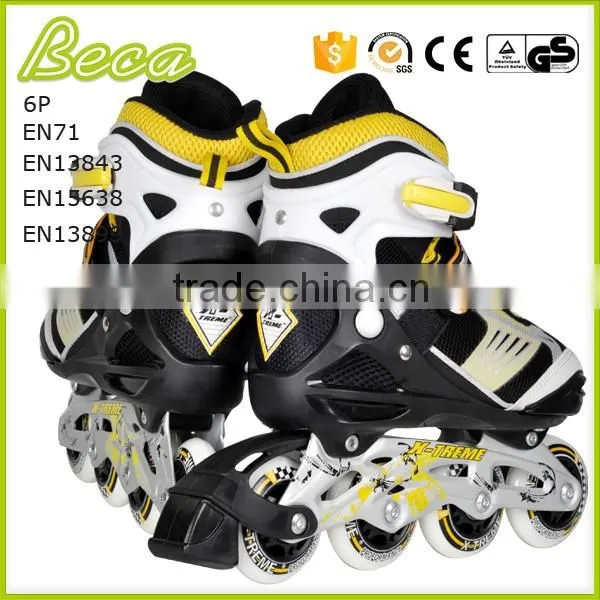 Wholesale Adjustable Yellow Black High Rebound 4 Wheels Kids Roller Skate photo-6