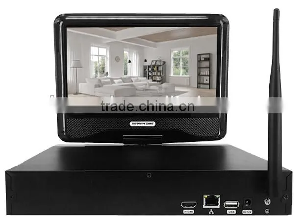 4ch 720p 10 Inch LCD Monitor 2.4G Wireless WiFi NVR Kit Home Security Alarm System photo-2