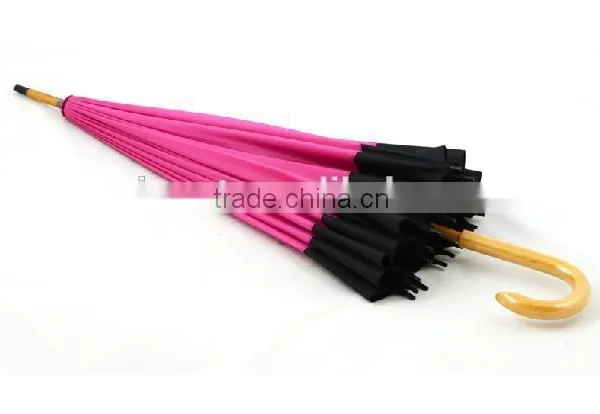Fashion 16k Straight Edge Wind Breaker Umbrella Wooden photo-5
