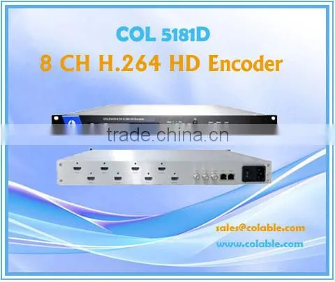 Rack Amount Size Digital Video Broadcasting H.264 8CH HD Iptv Encoder COL5181D