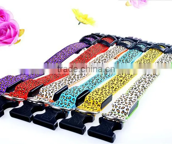 LED Collar Leopard Print Design Puppy Necklace Luminous Pet Decors Productos Para Mascotas Dog Harness Led photo-2