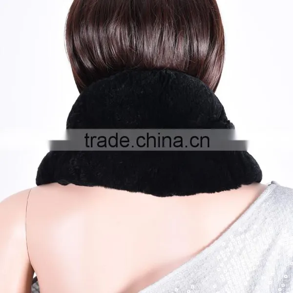 Classic Black Rabbit Fur Scarf/Women Rabbit Fur Scarf/fur Collar KZ150158 photo-3