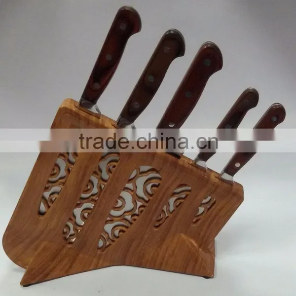 Six Sets Kitchen Stainless Steel Cutlery Set Combination Colour Wooden Handle High-grade Knives Set