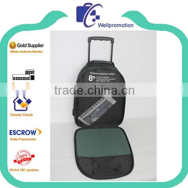 Dark Green School Backpack With Trolleys photo-3
