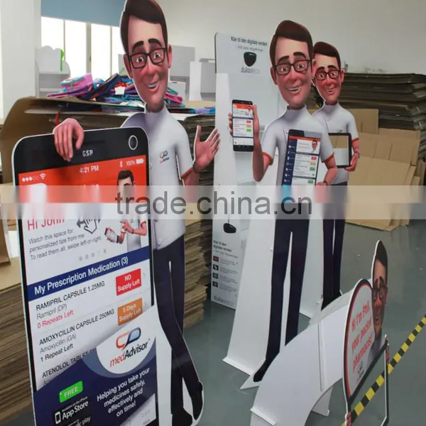 Eco-friendly Custom Advertising Portable Standee Display Cardboard Stand Commercial Fingure Image Paper Display photo-2