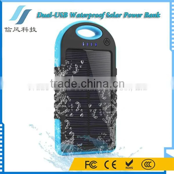 3000mAh Dual USB Portable Waterproof Solor Charger Power Bank for IPhone for Android Smartphone for IPad photo-4