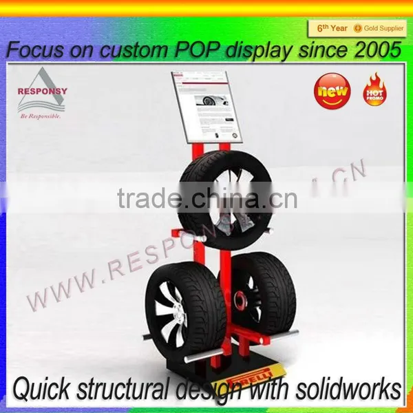 Tire Merchandising Point of Sale Car Wheel Display Rack Floor photo-3