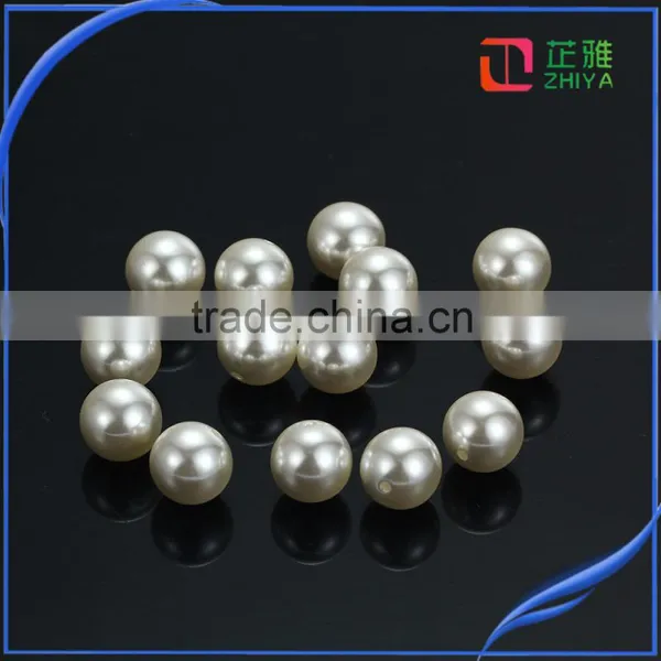 Cheap Wholesale High Quality One Hole Round Loose ABS Black Pearl photo-6