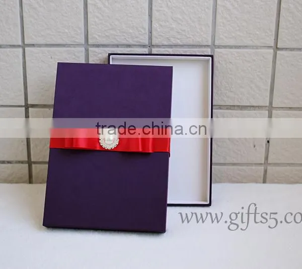Custom Handmade Luxury Purple Wedding Gift Box for Invitations photo-4