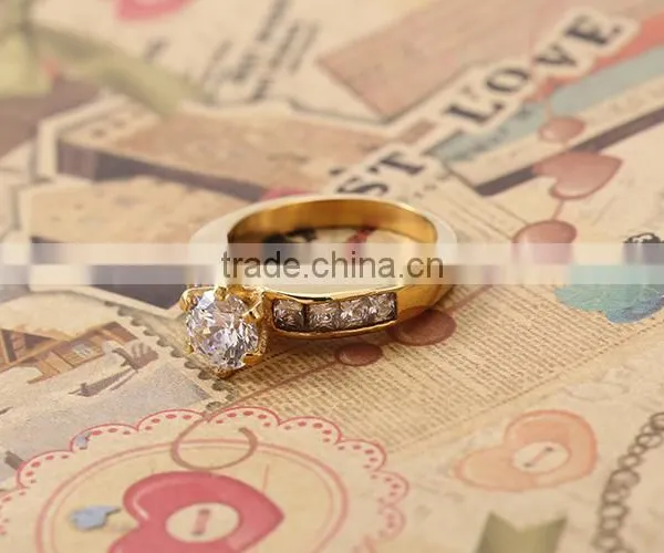 New Fancy Latest Designs Stainless Steel cz Diamond Engagement Rings photo-4