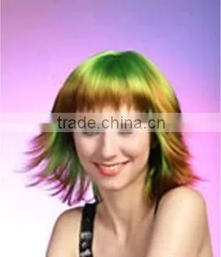 Wholesale Synthetic Dye Ombre Green Color Hair Cosplay Wigs photo-2