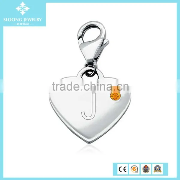 Amethyst Birthstone Heart Charm in Sterling Silver (February) photo-6