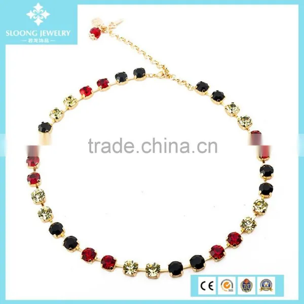 2015 Multicolor Crystal Chain Necklace Designs photo-5