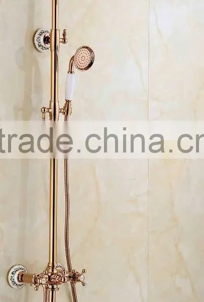 New Arrival in Wall Rose Gold Rainfall Shower Head Shower Set photo-2