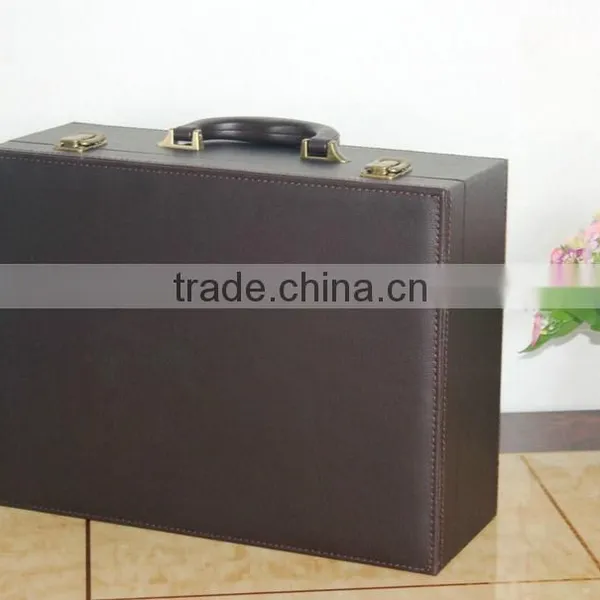 China Factory Wholesale Custom High-grade PU Leather Gift Boxes, Brown Storage Box photo-3