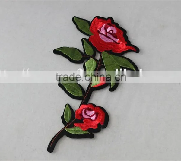 Good Looking 15*24cm Embroidery Rose Patches Leather Patch Snapback for Sale photo-3