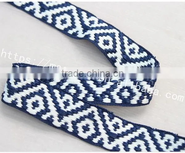 High Quality Polyester 20mm Ethnic Woven Yarn Dyed Webbing for Garment photo-4