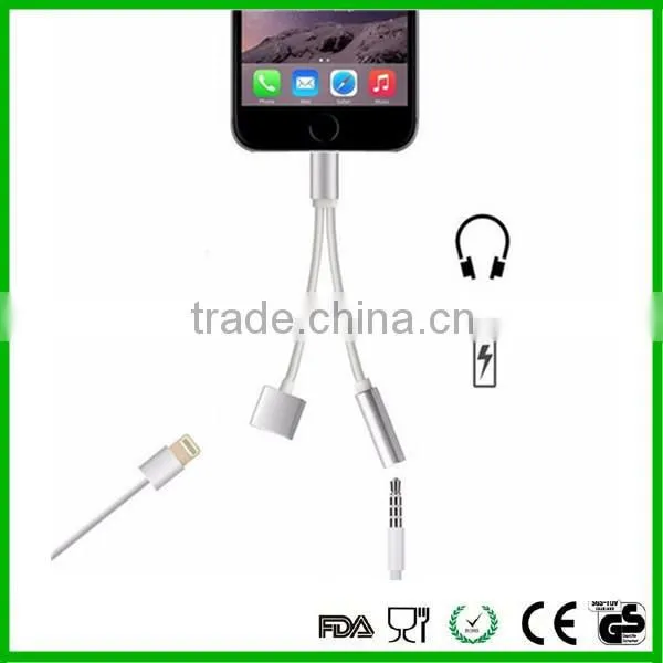 Newest 2 In1charger Cable and 8 Pin to 3.5mm Earphone Adapter With Charging Cable for Iphone 7 photo-3