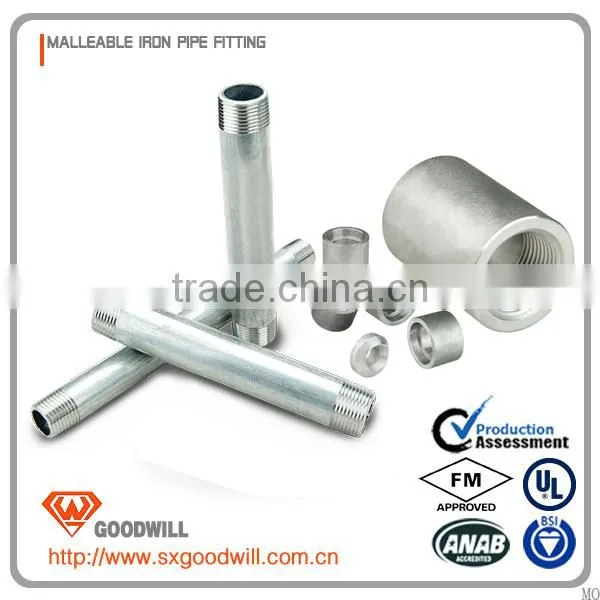 1/8''-8'' NPT Black / Galvanized Male Thread Barrel Long Double Thread Nipples photo-6