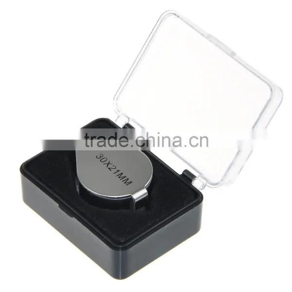 2016 New Design 30X 21mm Silver Colored Diamond Loupe Handheld Jewelry Magnifier photo-4