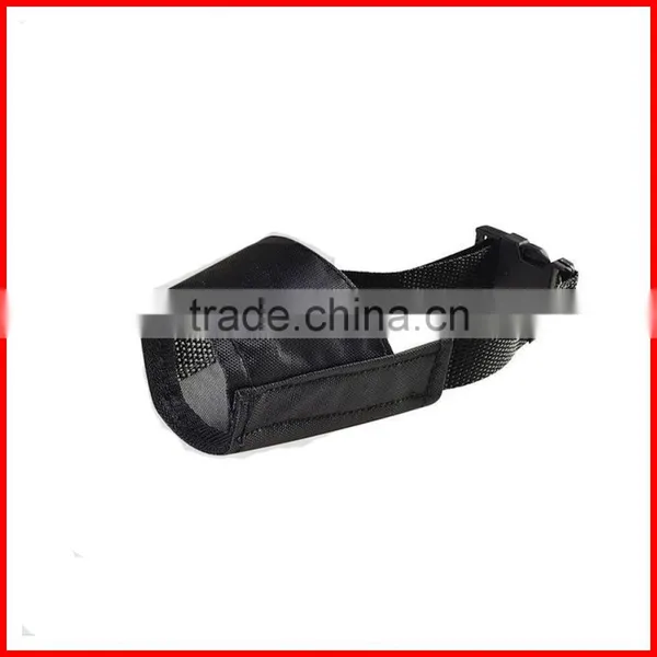 Black Pet Adjustable Dog Muzzle Fabric Nylon Comfortable Soft No Bark Bite Chew photo-3
