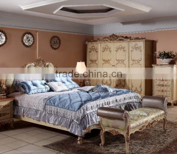 2016 NEW ARRIVAL Solid Wood Grand European Luxurious Bedroom Furniture/King Size Bed(MOQ=1 SET) photo-4