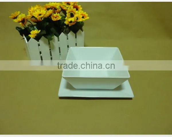 Wholesale China Cheap Stocked White Porcelain Ceramic Soup Bowl With Dish photo-2