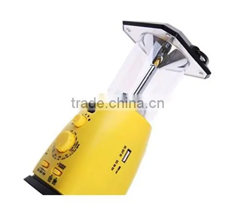 Solar Hand Crank Dynamo Camping Tent Lantern Lamp Am/fm Radio 8led Phone Charger photo-3