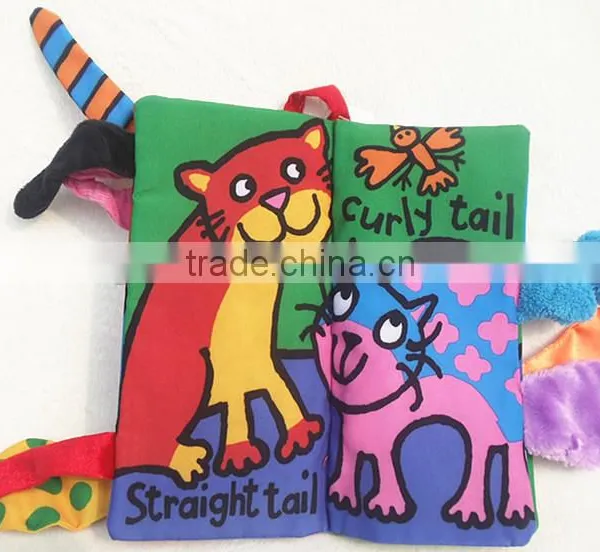 Soft Safety Kitty Tails Cloth Book Infant Educational Early Unfolding Developmental Baby Toy photo-3