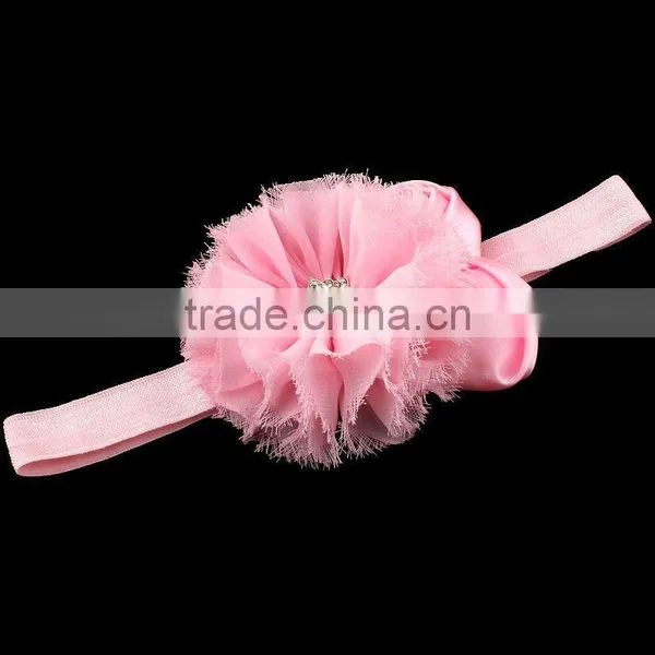 Chiffon Flower and Satin Rose Flower Headband for Kids Hair Accessories photo-6