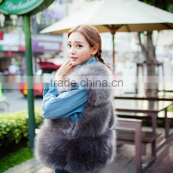 Winter Warm New Design Faux Fox Fur Waist Coat photo-2