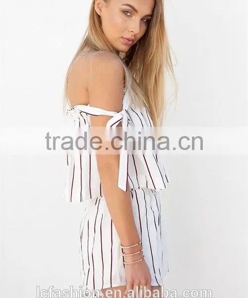 2017 Fashion Printing off Shoulder Top With Women Short New Design Ladies Suit photo-6