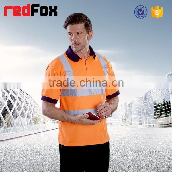 Fluorescent Color T-shirt Short Sleeve 100% Polyster Safety T-shirt Mesh T-shirt Polo Vest photo-4