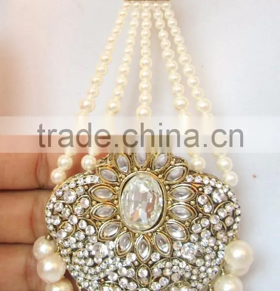 Hair Accessory JHOOMAR JHUMAR Side Passa TIKA PEARL Crystal photo-2