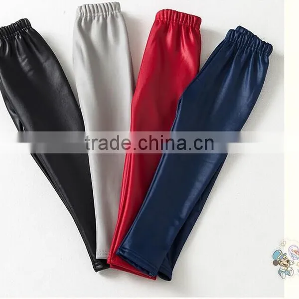 Wholesale Cheap Plain Mix Color Girls Winter Faux Leather Leggings photo-5