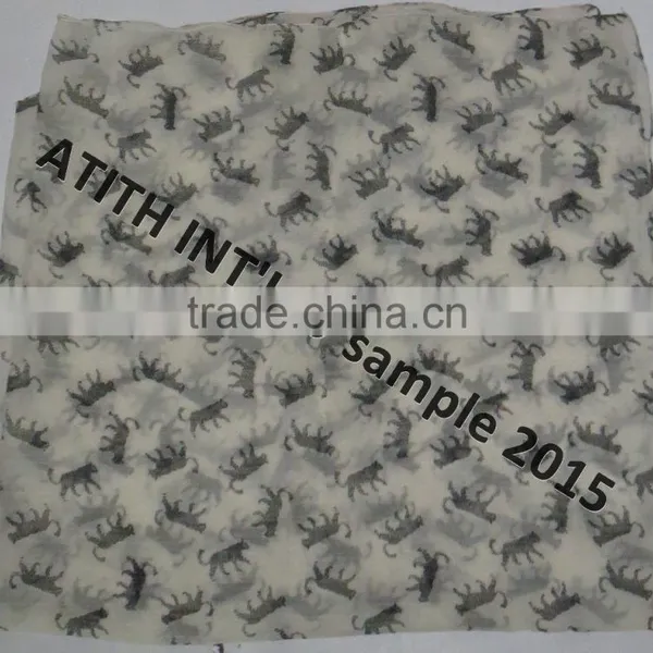 Printed Silk Scarf photo-5