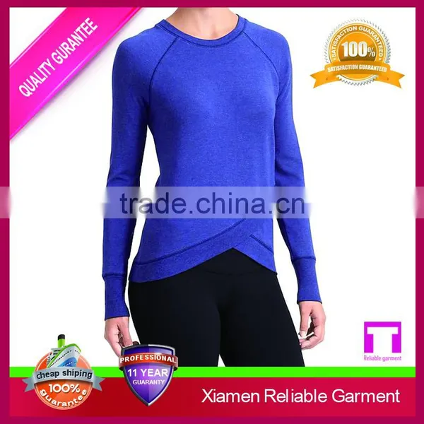 Blank Raglan Long Sleeve Wholesale Woman Gym Sport t Shirt photo-3