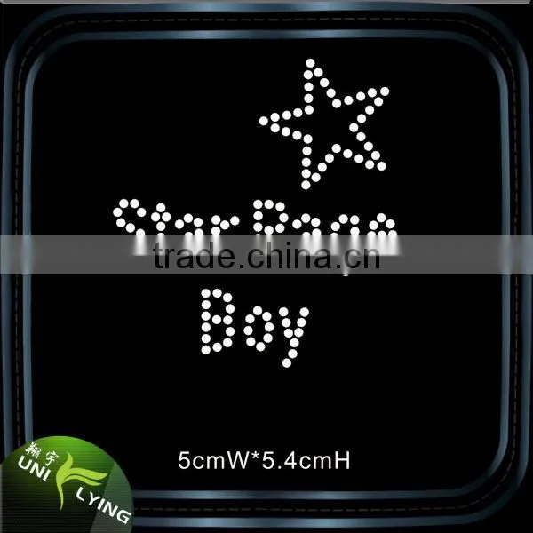 Fashion Two Smile Stars Heat Hot Fix Rhinestone Transfer Motif photo-2