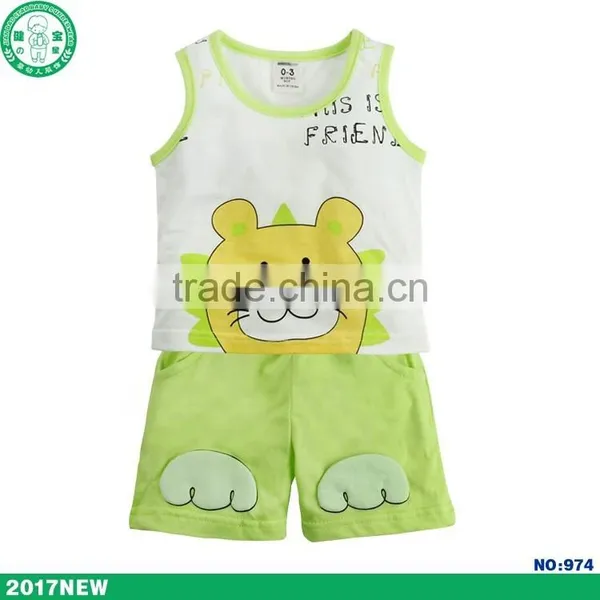 2017 Combed Cotton Cute Pattern Summer Children Clothing Baby Clothes photo-2