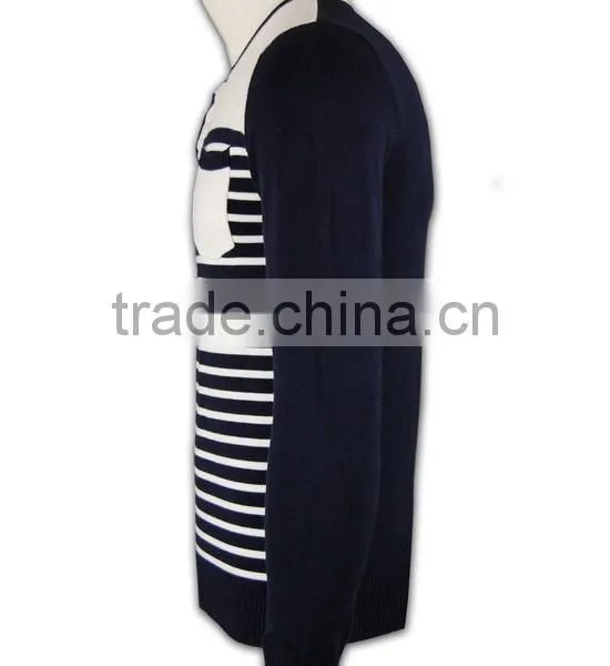 ISO9001/BSCI Manufature Round Neck Striped Acrylic Cardigan Sweaters photo-2