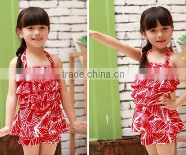 2015 Design Kid Swimsuit One Piece Baby Girls Beach Wear With Cap photo-4