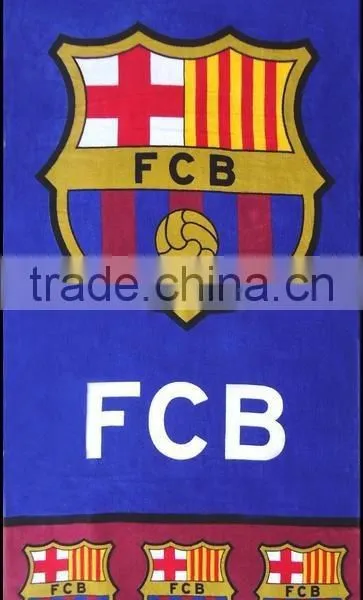 Cheap Wholesale 100% Cotton Printed Beach Towel, Reactive Printed Bath Towels for Football Fans ,towel on Sall China Supplier