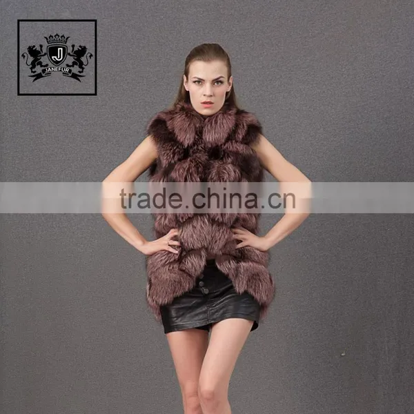 Newly High Quality Lady Fur Coat Genuine Fur Real Girl Fur Vest