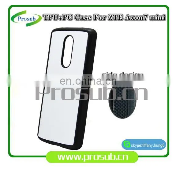 2d Sublimation Heat Transfer PC +TPU Silicon Blank Cell Phone Case With Metal Sheet for Prosub-ZTE Axon7 Mini photo-3