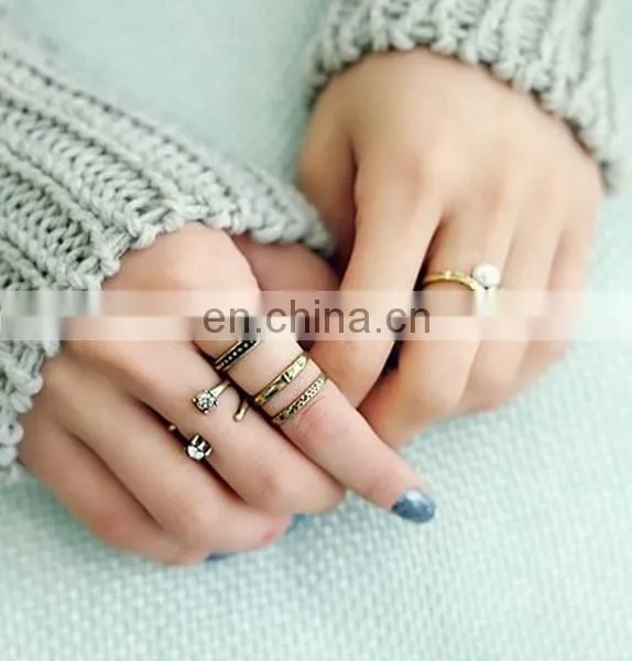 Kunckle Sets Ring Open Cuff Rings Sets Finger Ring Jewellery photo-3