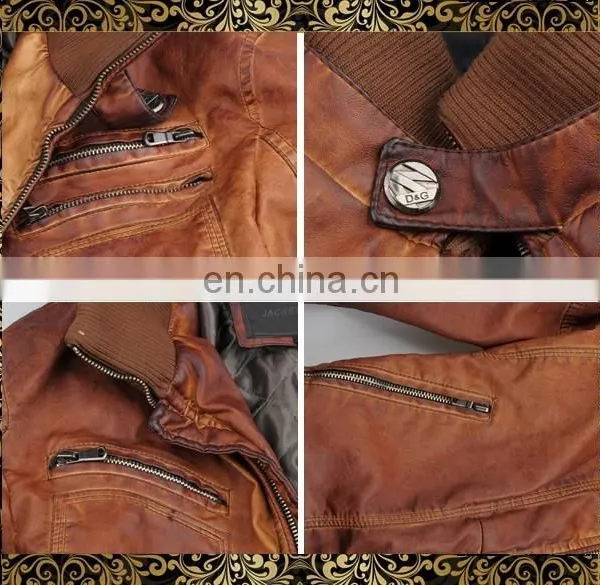 2015 New Model Designer Wholesale Leather Jacket photo-4
